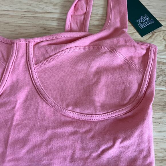 Wild Fable Women's Pink Bustier Cropped Tank Top - Size Medium - NWT - Picture 6 of 6